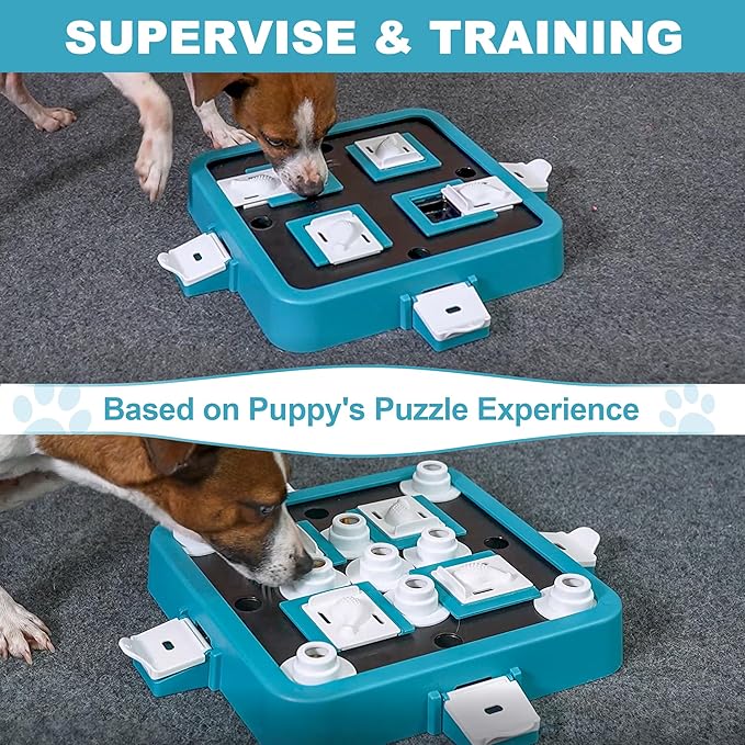 Aluckmao Dog Puzzle Toy Large Size - Adjustable Levels Food & Treat Game | Beginner to Advanced Difficulty for All Breeds, Brain Stimulation, Mental Enrichment, Interactive Feeding, Green