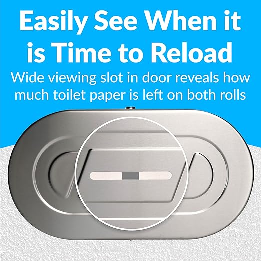 Bobrick B-2892 Surface-Mounted Twin Jumbo-Roll Toilet Paper Dispenser, Double Roll Toilet Paper Holder