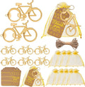 50 Pack Bicycle Bottle Openers Bike Party Favors Beer Opener Bulk Gifts | Gift Ready Set, Durable Zinc Alloy, Gold Finish,Organza Bags, Writable Gift Tags, Cycling Theme, Guest Keepsake