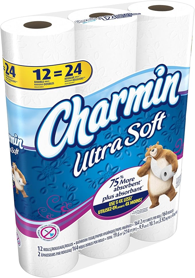 Charmin Ultra Soft Double Roll Toilet Paper, 12 Count