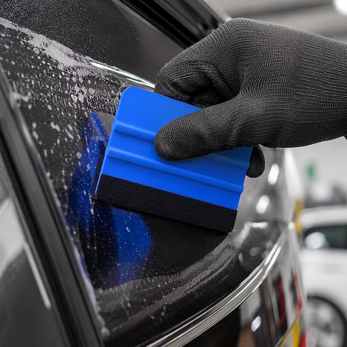 Spanno Vinyl Wrap Tool Kit Window Tint Kits for Window Film Installation, Include 7PCS Pro Tinting Stick Squeegee, Felt Squeegee, Vinyl Wrap Gloves, French Terry Cleaning Cloth and Utility Knife