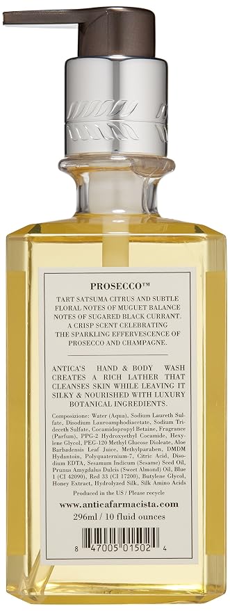 Antica Farmacista Hand & Body Wash - Luxury Nourishing & Hydrating Hand Cleansing Wash - Bath & Body Gift - Prosecco, 10 fl oz