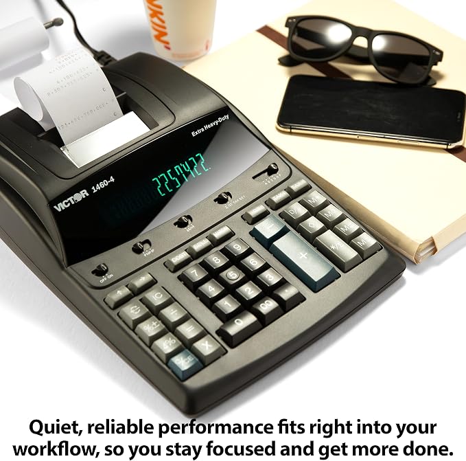 Victor 1460-4 12 Digit Extra Heavy Duty Commercial Printing Calculator