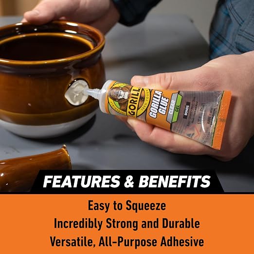Gorilla Glue Clear Gel, 1.75fl.oz. Tube, (Pack of 6)