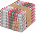 Urban Villa Christmas Kitchen Towels 100% Cotton Dish Towels for Kitchen (Set of 6) 20”x30” Dish Cloths Absorbent Kitchen Linen Set with Hanging Loop Perfect for Drying Dishes Cleaning – Christ Check