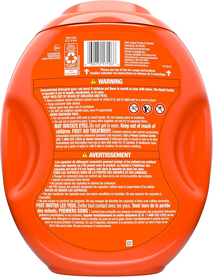 Tide PODS laundry detergent pacs, 3-in-1 Stain Remover, Odor Fighter, Color Protector, 102 Count, HE compatible, Original Scent