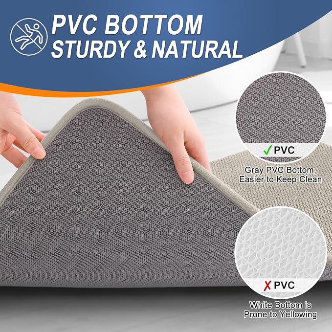 OLANLY Memory Foam Bathroom Runner Rugs 70x24, Long Bath Mats, Warm Taupe | Soft Quick Dry Bath Mats, Non-Slip, Absorbent Machine Washable Mat for Bathroom Floor, Tub and Shower, Home Decor Accessories