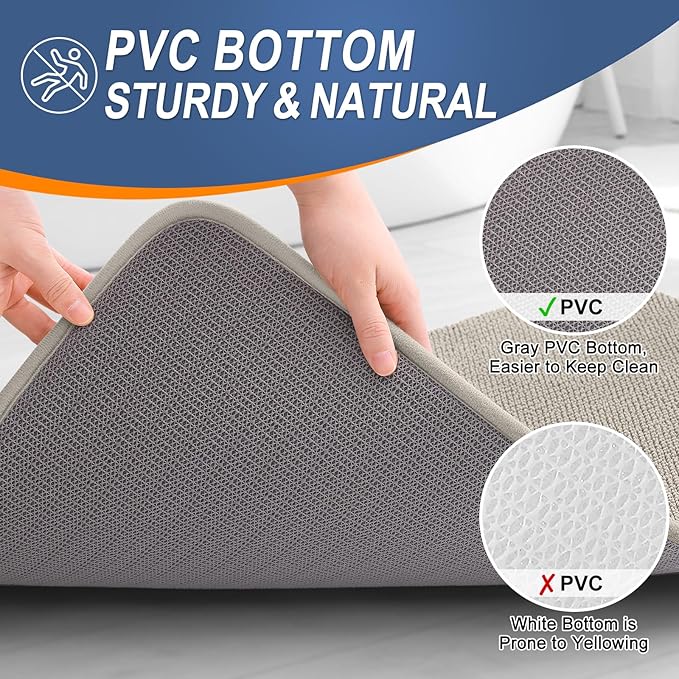 OLANLY Thick Memory Foam Bathroom Rug 30x20, Absorbent Bath Mat, Warm Taupe | Soft Quick Dry Bath Rugs Mats, Non-Slip, Machine Washable Carpet for Bathroom Floor, Tub and Shower, Home Decor Accessories