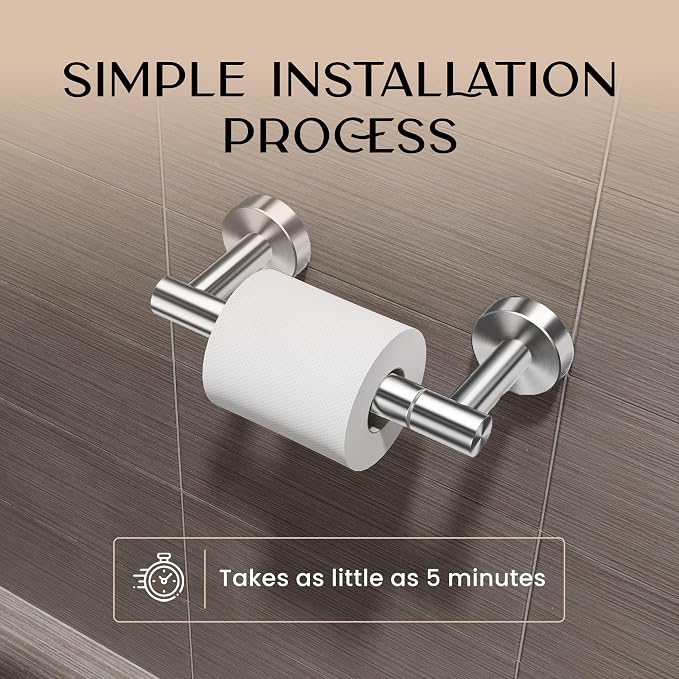 Day Moon™ - Toilet Paper Holder - Modern Roll Holder for Bathroom - 1 Pack - Wall Mount - Classic, Polished Chrome