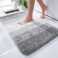 OLANLY Small Bathroom Rugs Mat 24x16, Extra Soft Absorbent Microfiber Bath Rugs, Rubber Backing, Quick Dry, Washable Bath Mats for Bathroom Floor, Tub and Shower, Home Decor Accessories, Light Grey