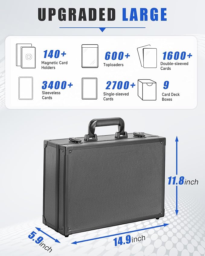 LOCKCURX Trading Card Storage Box, Top Loader Case with Removable Dividers | Customizable Sports Card Storage, Large Capacity Top Loader & PSA Organizer, Premium Protection