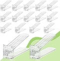 Clear Shoe Slot Organizer, 16 Pack Adjustable Shoe Slots Organizer for Closet Clear Shoe Stackers Shoe Rack Holder Shoe Space Savers for a Pair of Shoes