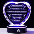 YWHL Sister in Law Birthday Gifts with Colorful LED Base Unique Heart Crystal Keepsake for Unbiological Bonus Sister Wedding Thanksgiving Gift Ideas