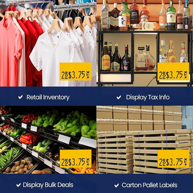 Pricing Labels for Monarch 1131 Yellow - 60,000 Labels w/ 24 Rolls Value Pack, 3 Sleeves - Made in USA