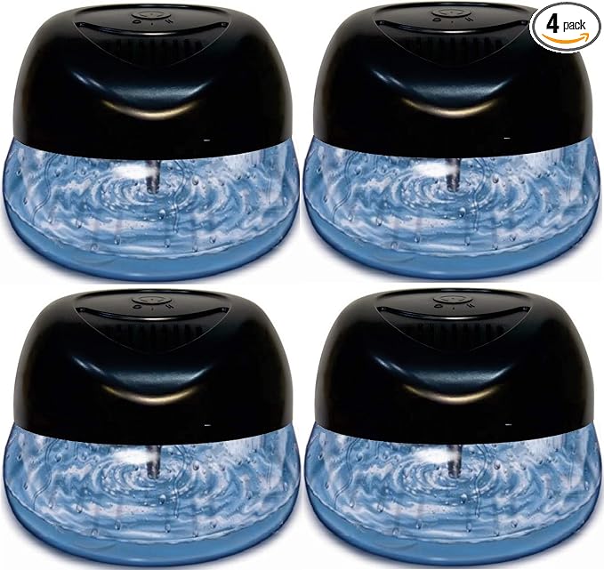 Bluonics Fresh Aire 4-Pack Water Air Washer, Water-Based Air Revitalizer & Room Freshener with 7-Color LED Night Light and Relaxing White Noise for Home, Bedroom, Office
