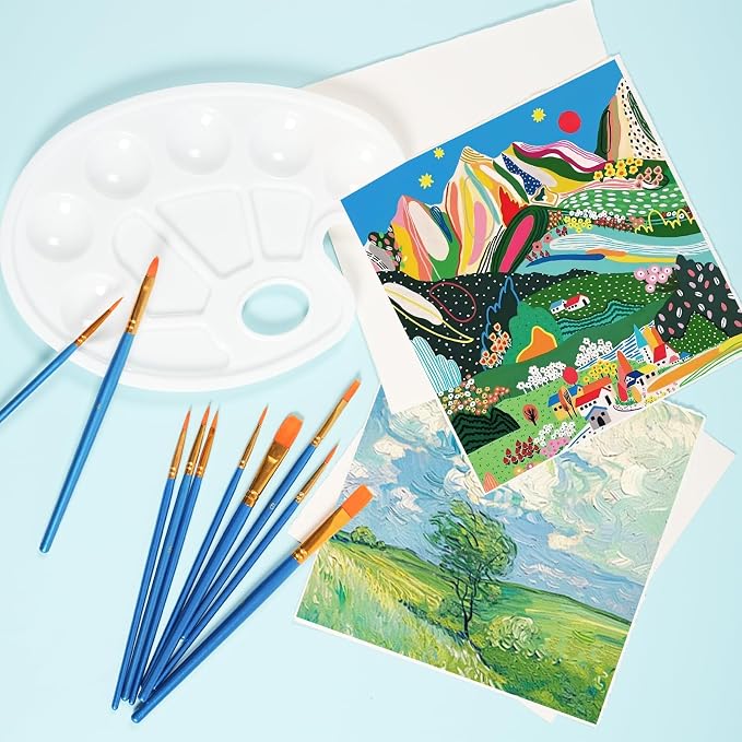 S & E TEACHER'S EDITION 330 Pcs Paint Brush Set, 300 Pcs Paint Brushes, 30 Pcs Palettes to Create Art Painting