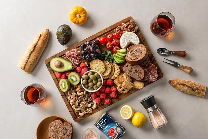 Walnut Wood Cutting Boards for Kitchen, End Grain Chopping Board | Charcuterie Board with Juice Groove & Handle, Butcher Block for Meal Prep & Serving with Gift Box, 16.5" x 11.6" x 0.8"