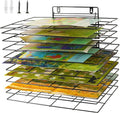 12 Shelves Art Drying Rack for Classroom, Paint Drying Rack, Black | Drying Rack Classroom, Wall Art Storage Rack, Removable Shelves for Classrooms and Art Studios