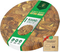 Round End Grain Acacia Wood Cutting Boards for Kitchen, 1.5 in Thick Butcher Block Construction for Stability, 12 x 12 in Round Cutting Boards with Gift Box, Juice Groove and Handle