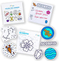 A Brighter Year Color The Cosmos Scorpio Gift Bundle - Adult Mini Coloring Book (3" x 3" - 50 Pages), Post It Notes (50-3” x 3”), Stickers - Stress & Anxiety Relief - Mindfulness, Gift, Travel