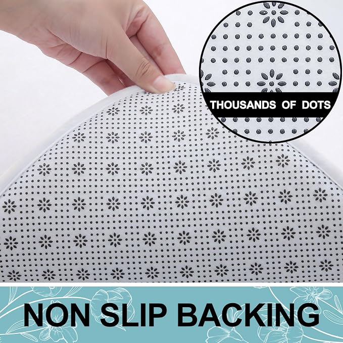 Smiry Memory Foam Bath Mat 40x24, Extra Soft and Absorbent Bathroom Mats, Non Slip Washable Carpet for Floor, Shower and Tub, White