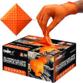 GRIPXX Herkules Grip Heavy Duty 8Mil Orange Nitrile Gloves,3D Raised Diamond Texture-Latex & Powder Free-Industrial, Mechanic (1, XX-Large)
