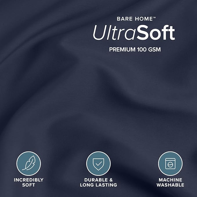 Bare Home Bedding Duvet Cover Extra Long Size - Premium 1800 Super Soft Collection - Lightweight, Cooling - Soft Breathable Bedding Duvet Cover (Twin/Twin XL, Midnight Blue)
