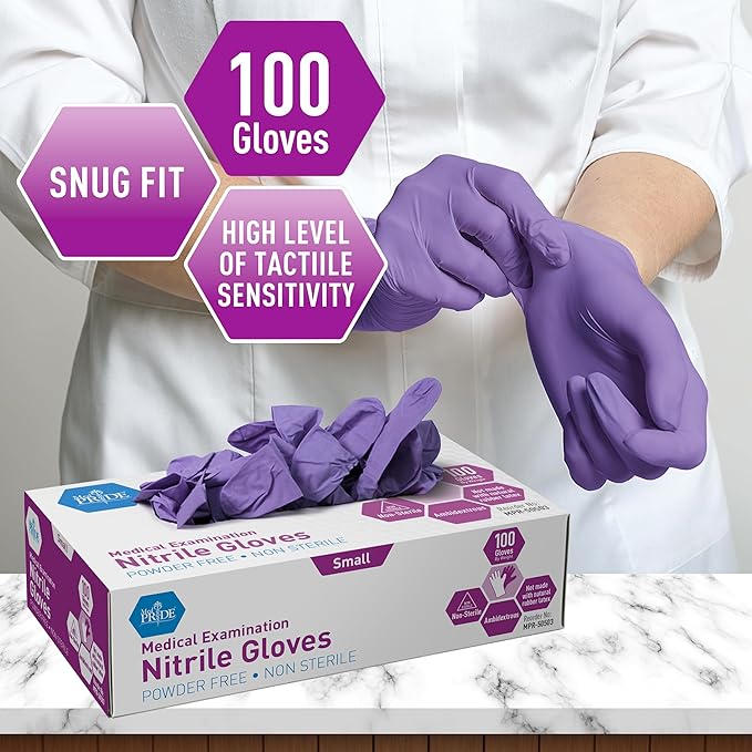MedPride Powder-Free Nitrile Exam Gloves (Small (Pack of 100))