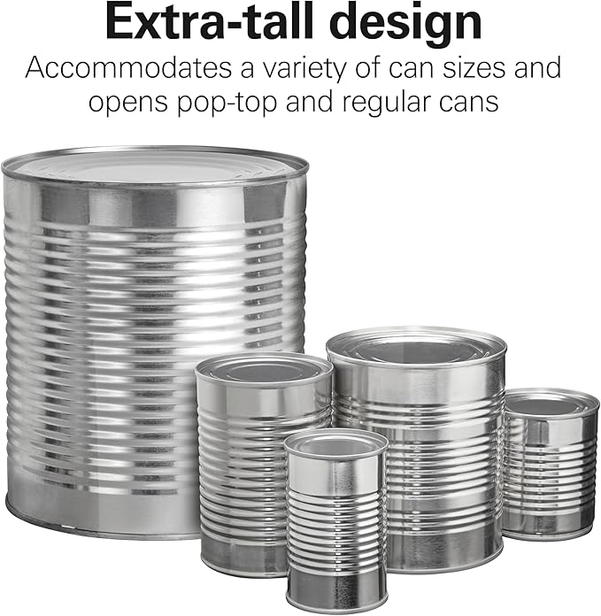 Hamilton Beach Smooth Touch Electric Can Opener With Easy Push Down Lever | Opens All Standard, Extra-Tall & Pop-Top Cans | Includes Stainless Steel Scissors | Black & Chrome | 76607J