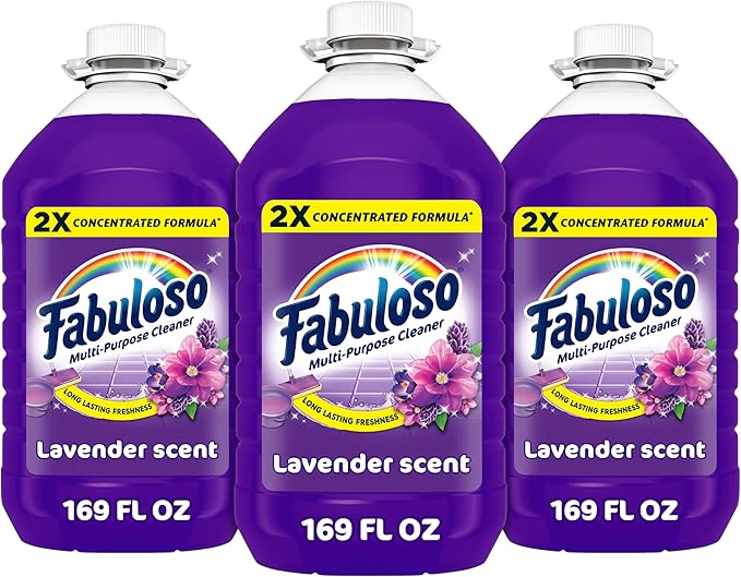 Fabuloso 2X Multi-Purpose Cleaner, No Rinse Floor Cleaner, Long-Lasting Freshness, Lavender Scent, 169 fl oz