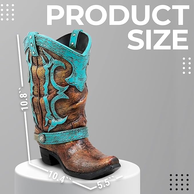 Granatan Cowboy Boot Toilet Brush Holder, Vintage Bathroom Accessories, Rustic Bathroom Decor
