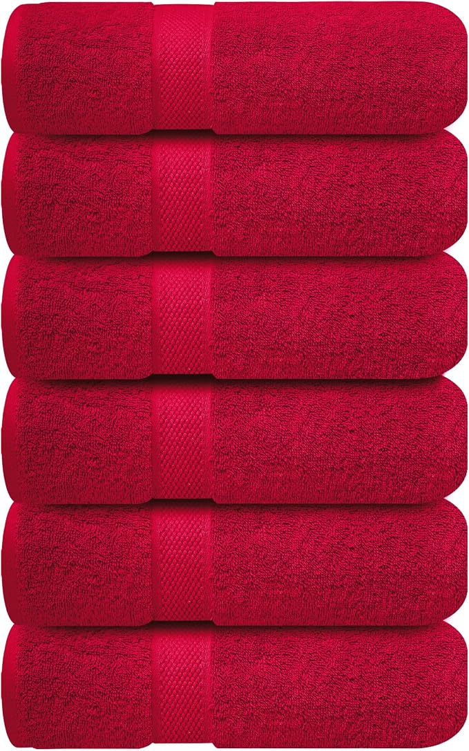 Infinitee Xclusives 100% Cotton Hand Towels for Bathroom - Set of 6 | Ultra Soft, Absorbent & Quick-Drying |16x28 inches| Luxury Hand Towel Set |600 GSM| Gym, Shower, Spa & Hotel Use