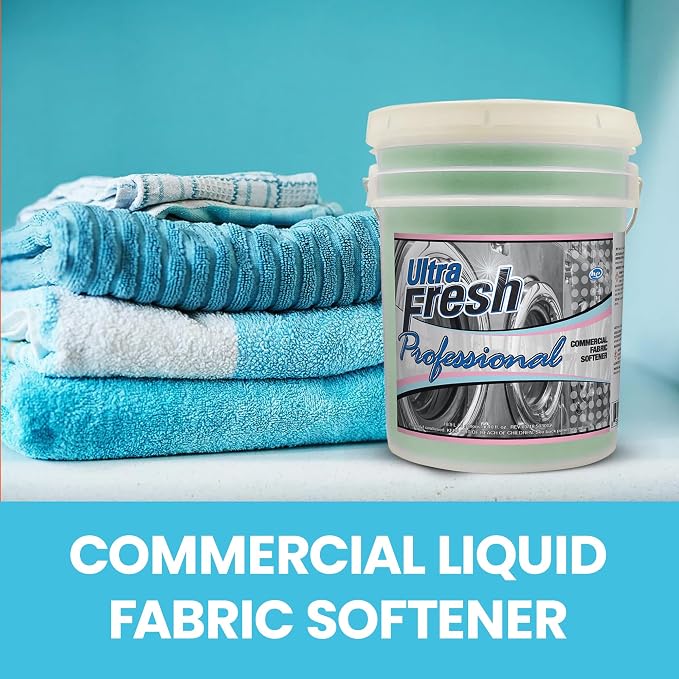 Ultra Fresh Professional 5 Gallon Fabric Softener for Commercial Washing Machines, Liquid Fragrance Booster for Up to 640 Laundry Loads, Fresh Scent