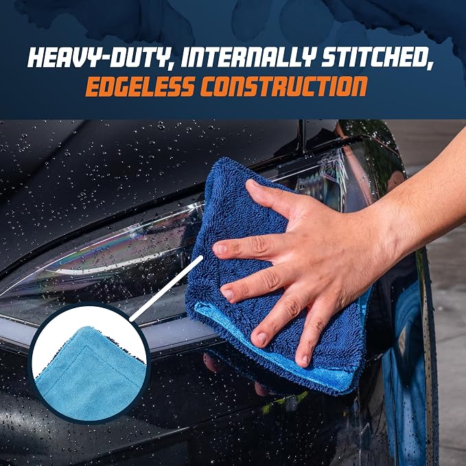 Chemical Guys, Little Megalodon Multi-Purpose Microfiber Towels, 2 Pack