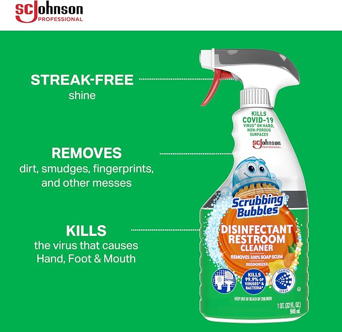 SC Johnson Professional Scrubbing Bubbles Disinfectant Restroom Cleaner, 32oz / Case Qty 8