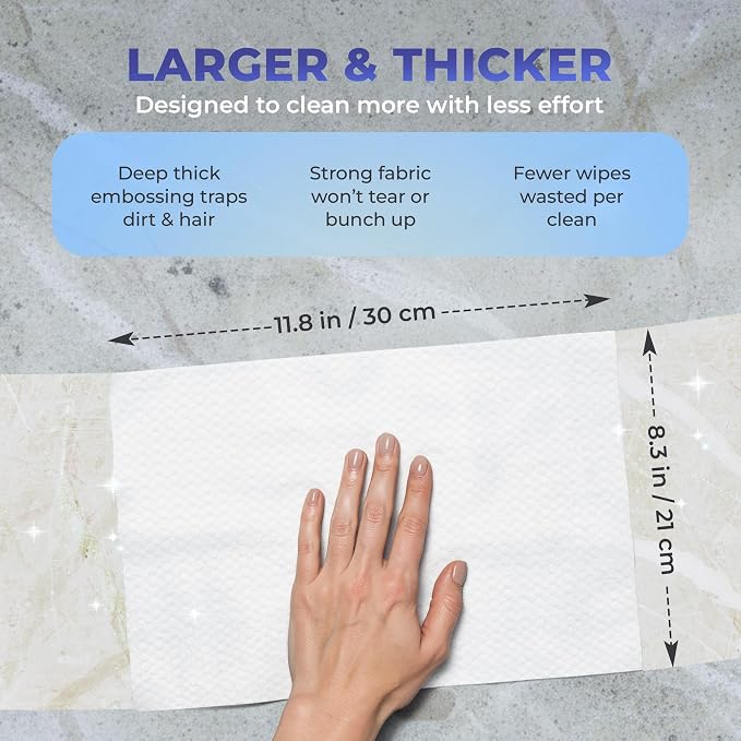 Baking Soda Cleaning Wipes - Wet Floor Mopping Replacement Pad Refills Compatible with Swiffer Sweeper Mop - Larger & Thicker Disposable Cloths for Multi-Surfaces - 30 Count (Pack of 1)