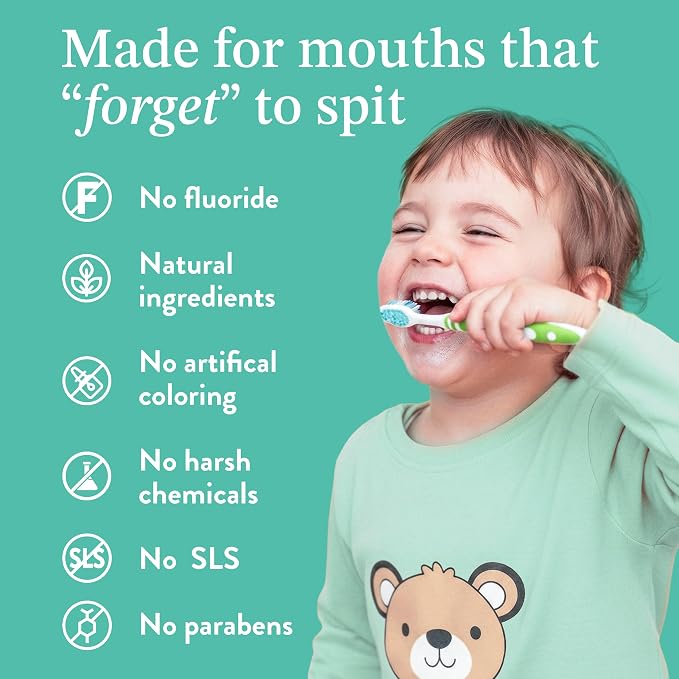 Mouthology Hydroxyapatite Kids Toothpaste Fluoride Free with Xylitol, Non Toxic Fluoride Free Toothpaste for Kids, All Ages (1-3), (3-6) & (6-12) Subtle Mint, 4oz