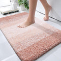 OLANLY Bathroom Rugs Mat 36x24, Extra Soft Absorbent Microfiber Bath Rugs, Rubber Backing, Quick Dry, Machine Washable Bath Mats for Bathroom Floor, Tub and Shower, Home Decor Accessories, Peach