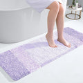 OLANLY Bathroom Runner Rugs Mat 47x17, Extra Soft Absorbent Microfiber Bath Rug, Rubber Backing, Quick Dry, Washable Long Bath Mats for Bathroom, Tub and Shower, Home Decor Accessories, Light Purple