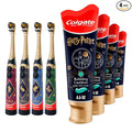 Colgate Harry Potter Kids Toothbrush and Toothpaste Bundle, Battery Powered Vibrating Bristles, Cavity Protection, 8-Piece Set