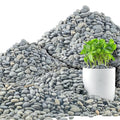 Quibbay 45 LB Mexican Beach Pebbles, 0.4-1 Inch Natural Unpolished Bulk Rocks, Decorative River Rocks for Landscaping Garden Paving Plant, Rocks for Walkways and Outdoor Decorative Stone, Grey