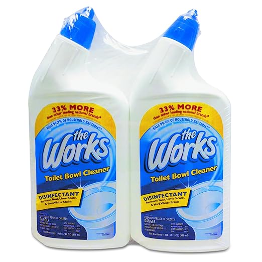 The Works 33302WKCT Disinfectant Toilet Bowl Cleaner, 32 oz Spray Bottle, 2 per Pack (Case of 6 Packs)