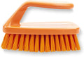 SPARTA Scrub Brush with Iron Shaped Handle and Stiff Bristles, Heavy Duty Scrubber Brush for Kitchen, Bathroom, Shower, Tile, Sink, Carpet and Bakepans, Polypropylene, 6 Inches, Orange
