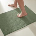 TYUU Bathroom Rugs Non Slip Washable, Super Absorbent Thin Bath Mat Small Quick Dry Low Pile Bathroom Rug, Sage Green 20"x30"