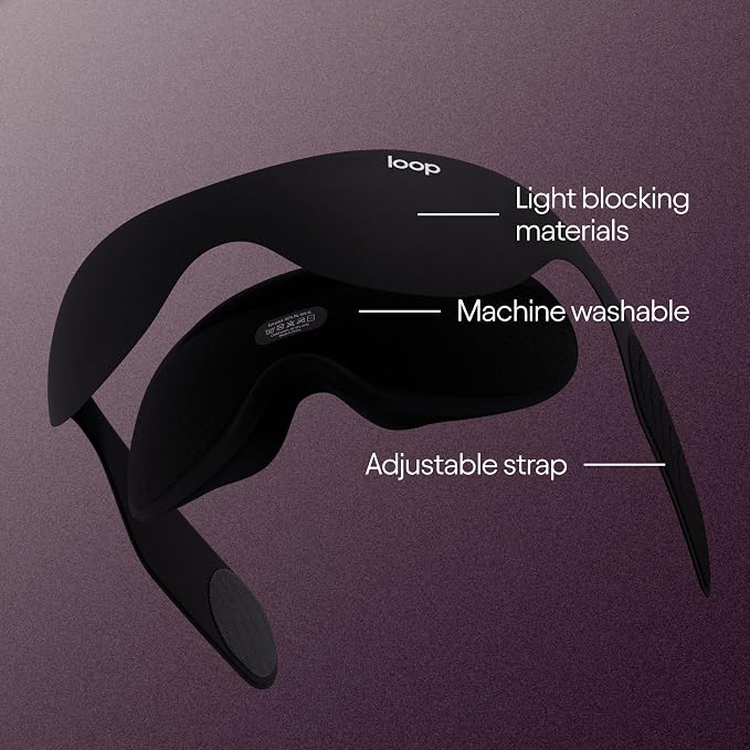 Loop Eclipse Sleep Mask – Premium Light-Blocking Eye Mask for Sleep, Travel, Napping & Side Sleepers | Deeper Darkness for Easier Rest | Face-Hugging Fit with Eyelash Clearance