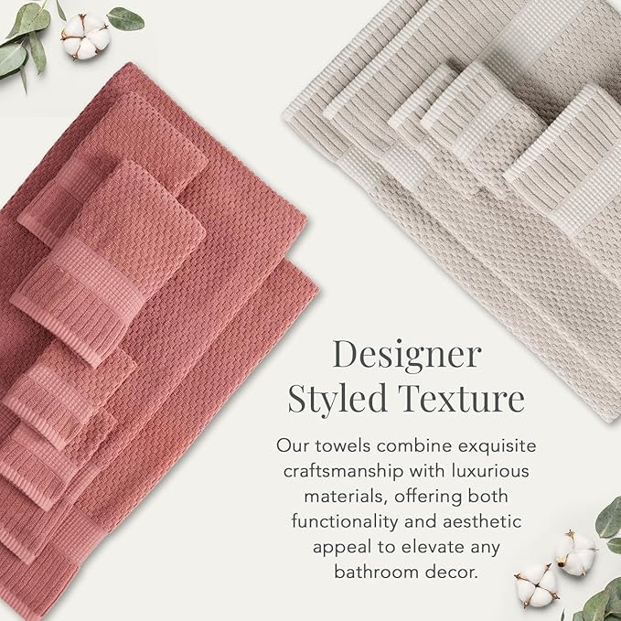 NY Loft 100% Cotton 6 Piece Bath Towel Set | Grey Towels | Oeko-TEX® Standard 100 | Soft & Absorbent, Quick-Dry | 2 Bath Towels 2 Hand Towels and 2 Washcloths | Trinity Collection - Quiet Grey