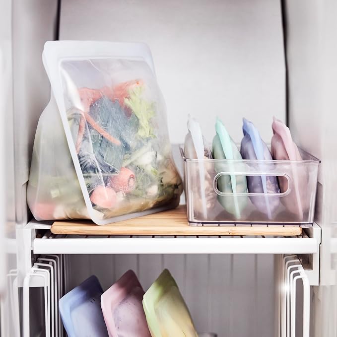 Stasher Premium Reusable Silicone Bag, Stand-Up Mega, Clear, 104 oz | Food-Safe Silicone, Reusable Freezer Bags, Microwave, Dishwasher, Pantry, Meal Prep, Food Storage Bag, Eco-Friendly