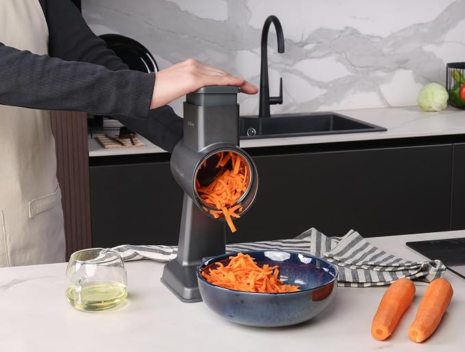 Zyliss Gourmet Drum Grater - Multipurpose Kitchen Grater for Vegetables, Hard Cheeses, Nutes, Fruits & Chocolates - Simplify Healthy Meal Prep - Shredder for Countertop Use - Single