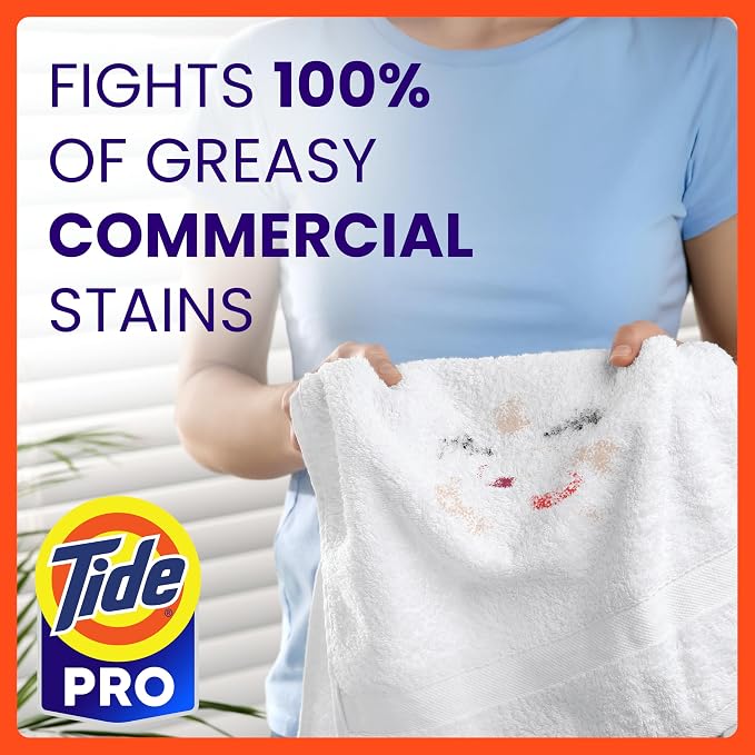 Tide PRO Laundry Detergent Liquid Bulk, Removes Hotel, Restaurant, and Healthcare Stains in One Wash, Commercial Use, 129 loads, 170 fl oz (Case of 4)