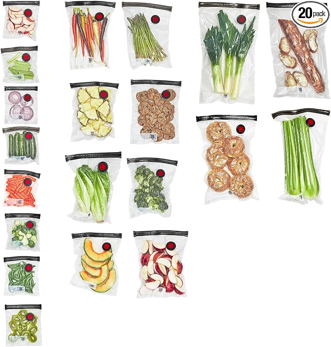 ZWILLING Fresh & Save 20-Piece Vacuum Sealer Bags, Sous Vide Bags - Assorted Sizes